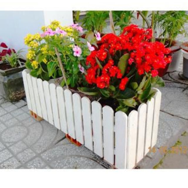 Chậu máng nhựa composite (45x20x15)cm hình hàng rào,hàng dày đẹp