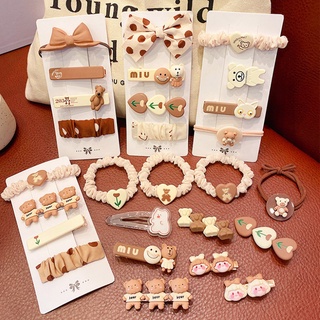 Set kẹp tóc và dây buộc tóc tùy chọn kiểu dáng dễ thương phong cách Hàn Quốc