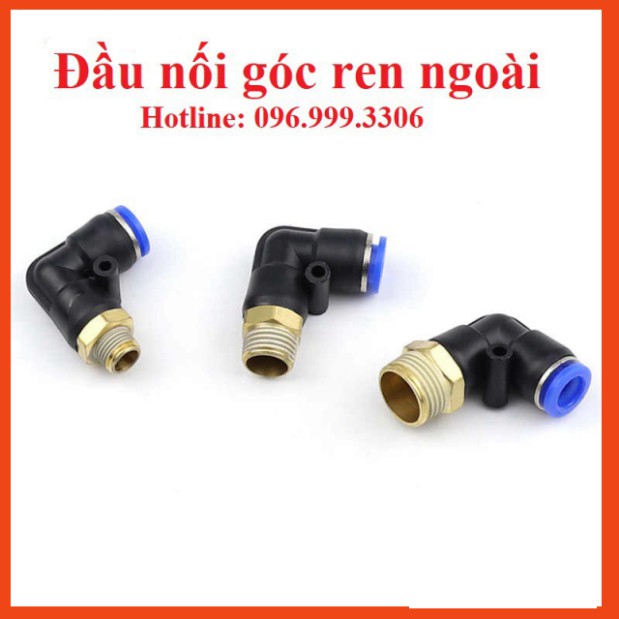 |HÀNG XỊN| ĐẦU NỐI GÓC VUÔNG PL REN NGOÀI KHÍ NÉN, PHUN SƯƠNG ĐẦY ĐỦ KÍCH CỠ ỐNG VÀ REN, , Nối ren nhựa