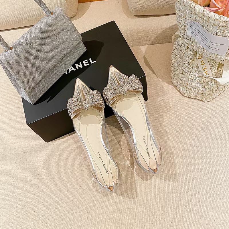 Giày búp bê mica nơ đá thần thánh hàng cao cấp fullbox