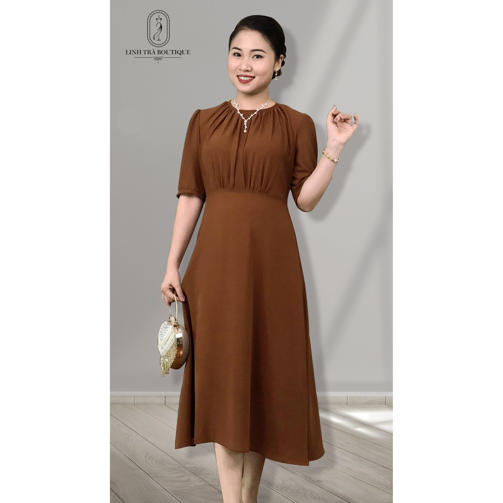 Váy đầm trung niên cao cấp [LINH TRÀ] đầm voan maxi thiết kế lịch sự, sang trọng - TM 127 | BigBuy360 - bigbuy360.vn