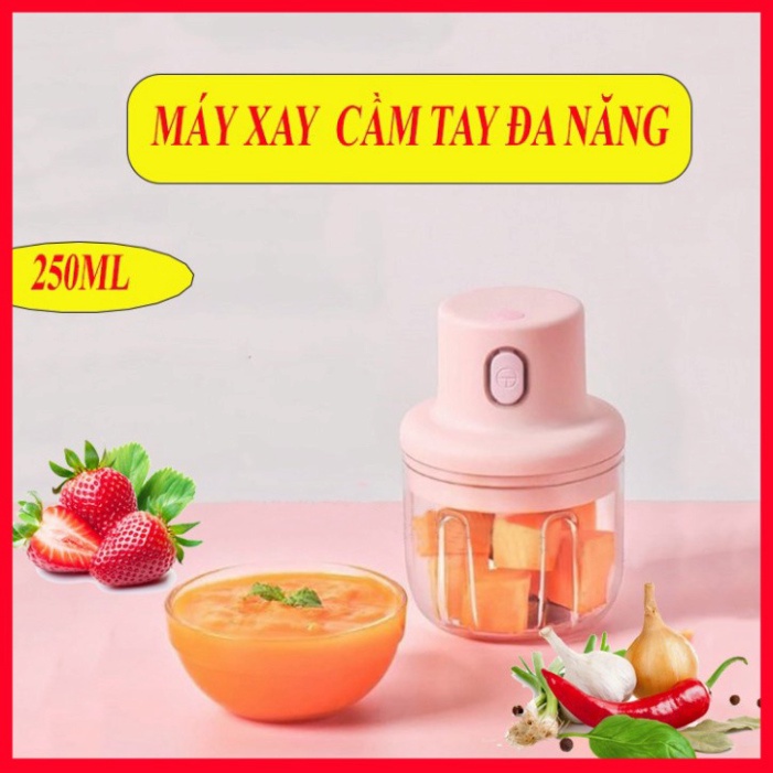 Máy Xay Mini Sạc Điện, Xay Thịt, Đồ Ăn Dặm Cho Bé, Gia Vị, Tỏi, Ớt