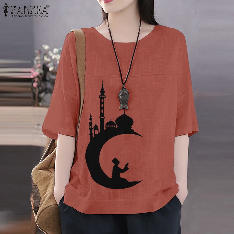 Áo thun ZANZEA tay lỡ dáng rộng thời trang Hàn Quốc cho nữ