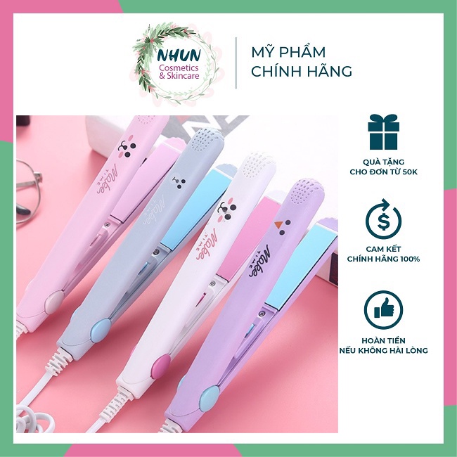 Máy là tóc, ép duỗi tóc cute 20w HOT HIT tặng kèm hộp nhựa (Nhungshika)