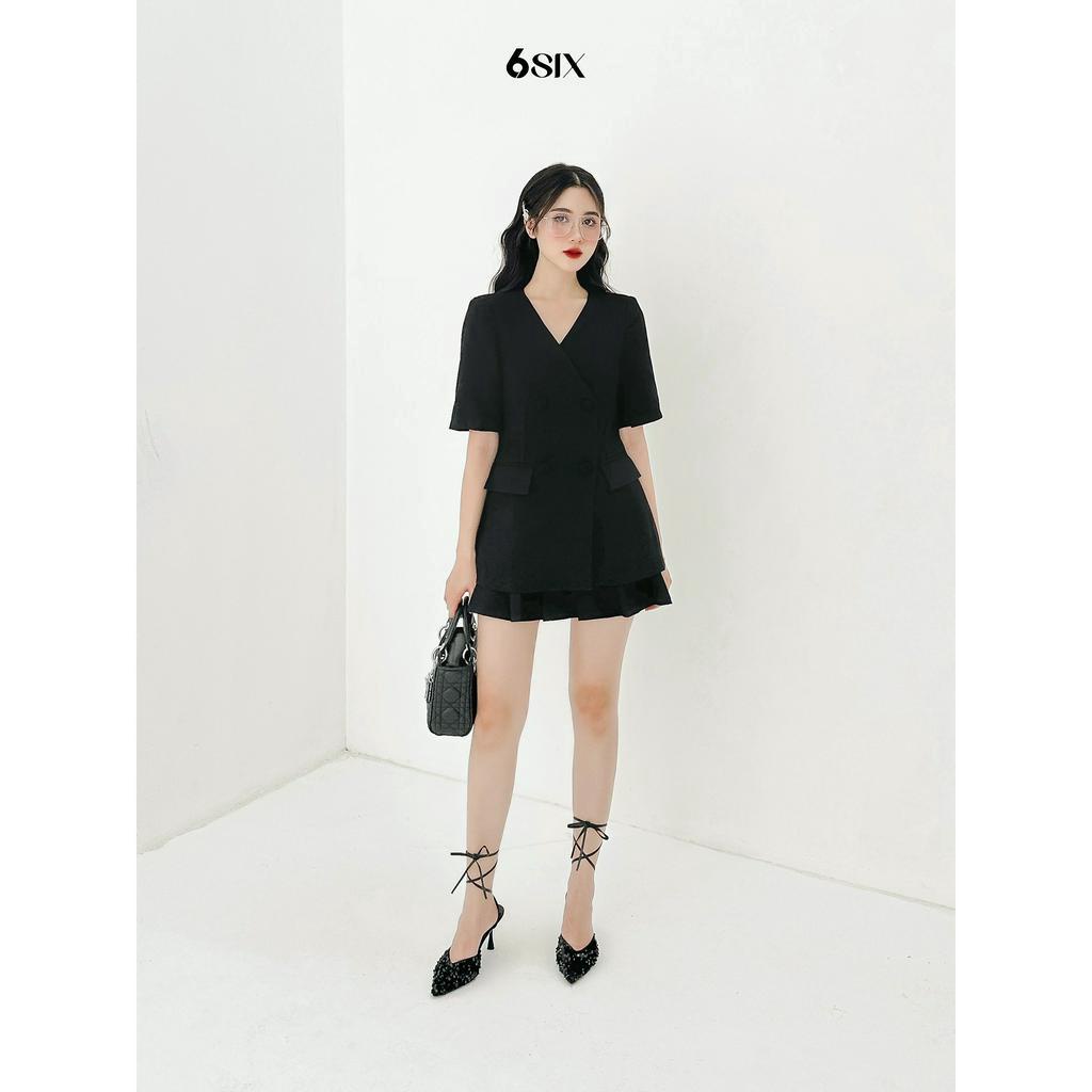 [6SIX closet] Áo MYN blazer đen 2 lớp cổ V