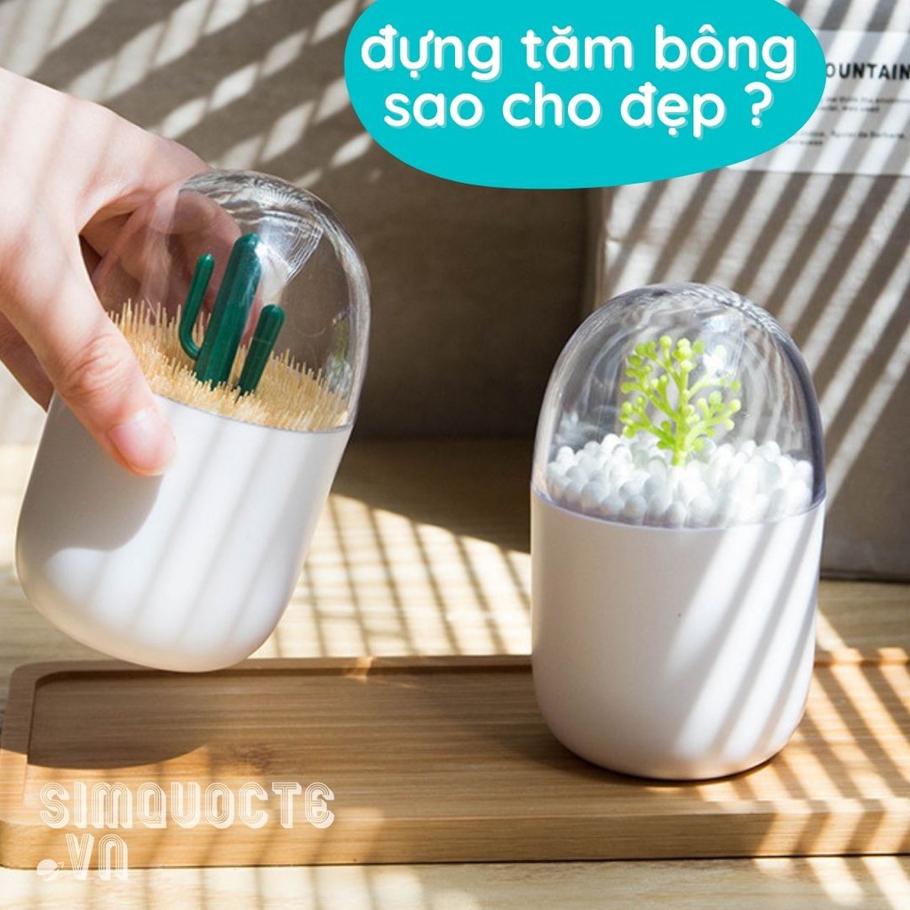 Lọ đựng tăm, Hộp đựng tăm bông có hình dễ thương