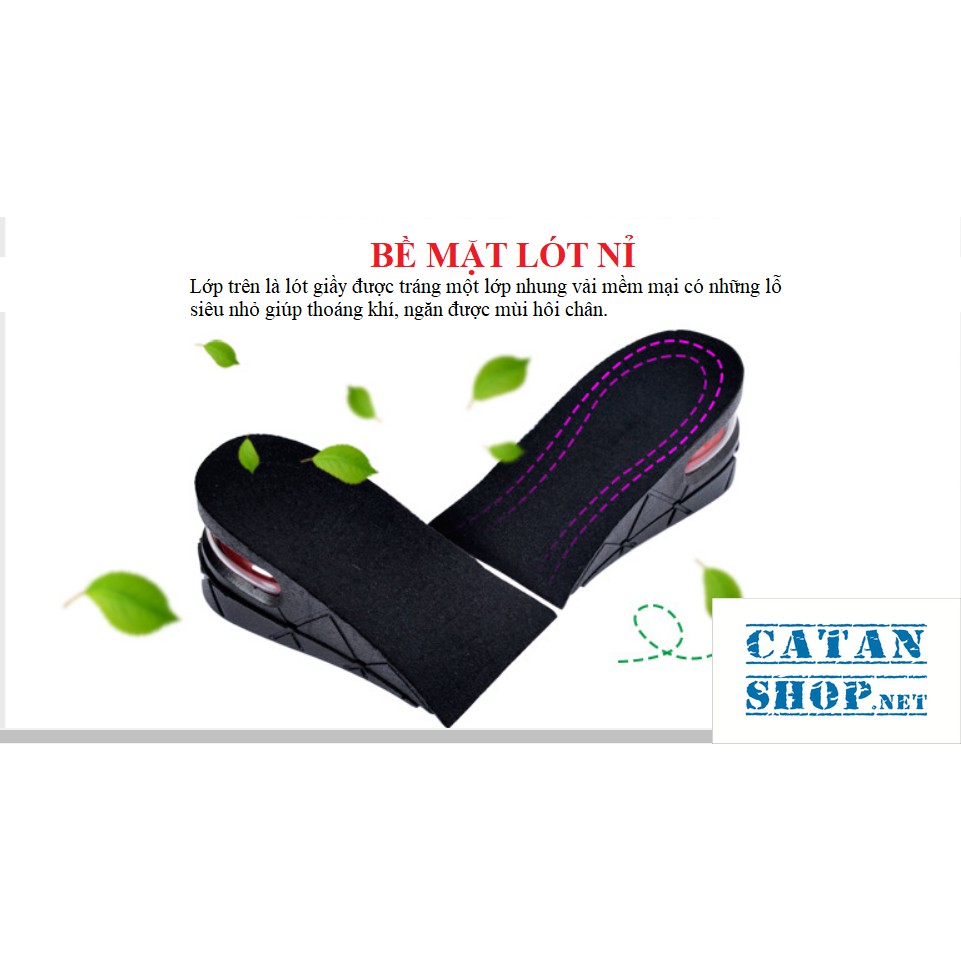 1 cặp lót giày tăng chiều cao nửa bàn  từ 3cm – 7cm, Miếng độn giày có đệm khí siêu êm ái