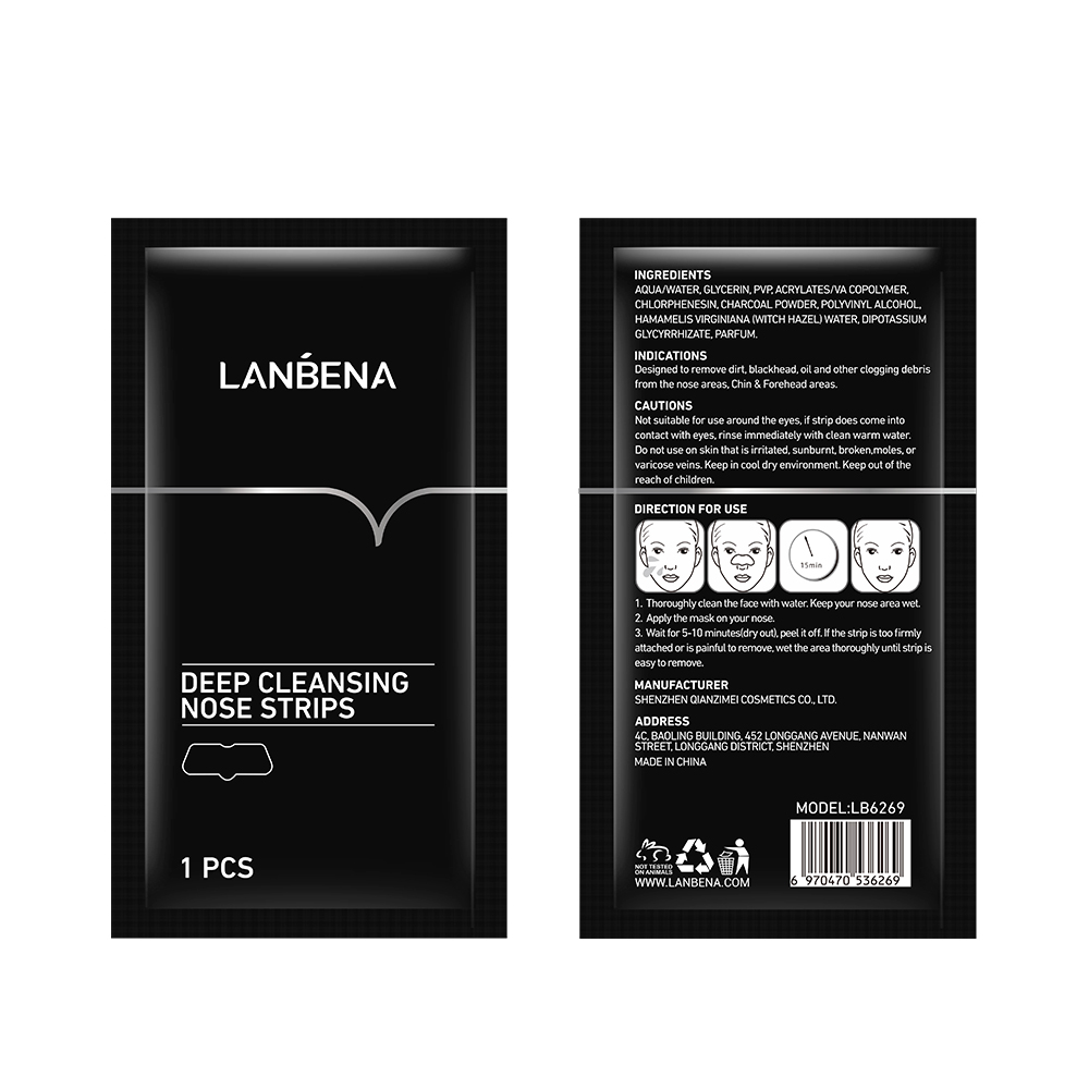 [QUÀ TẶNG KG BÁN] Miếng Dán Lột Mụn Đầu Đen LANBENA Làm Sạch Sâu Cho Vùng Mũi 5g