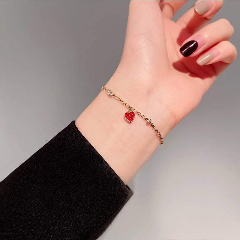 Vòng tay titan nữ lắc tay titan hình trái tim xinh xắn dễ thương phong cách trẻ trung mẫu mới 2022