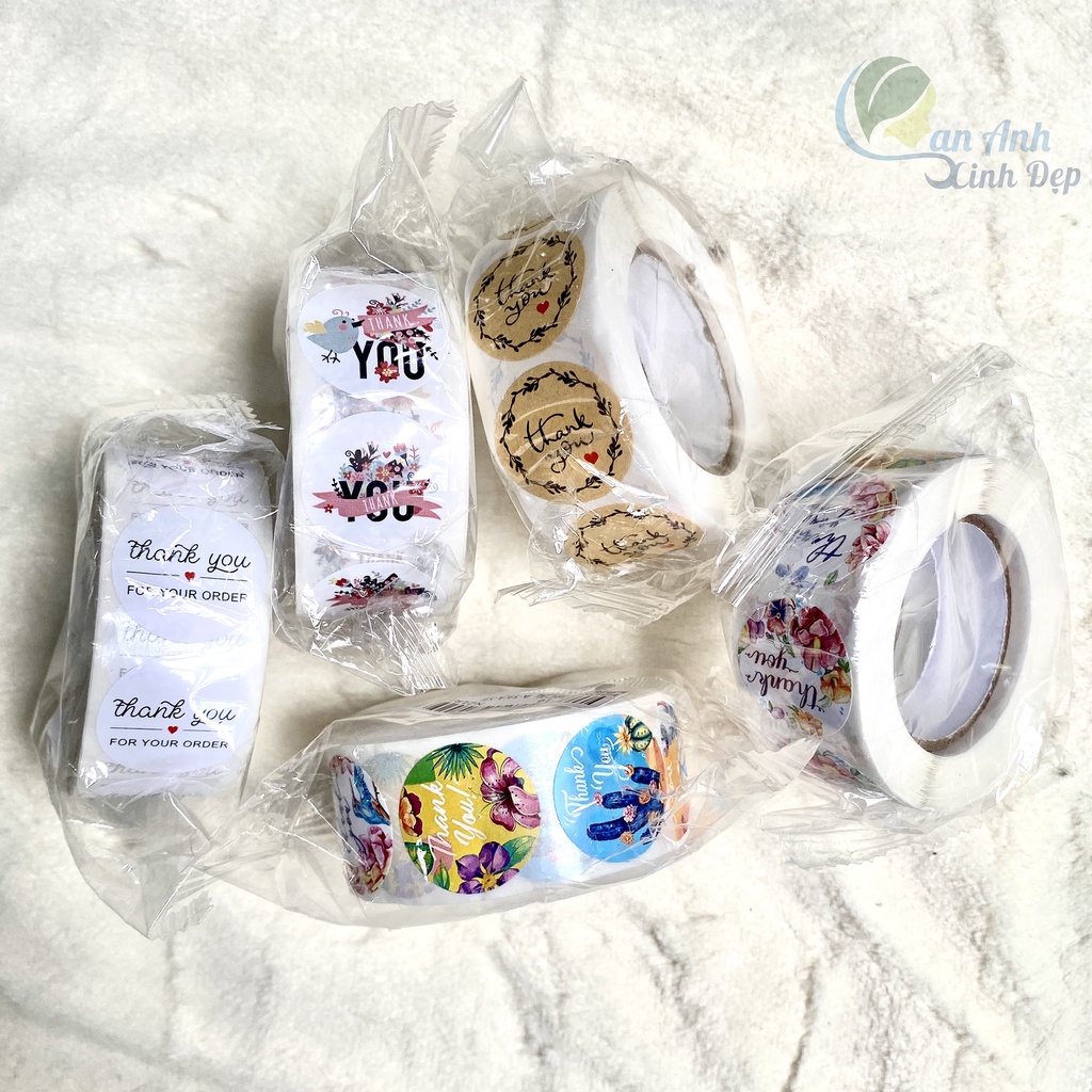 Miếng Dán Trang Trí In Chữ Thank You Xinh Xắn - Tem Cảm Ơn