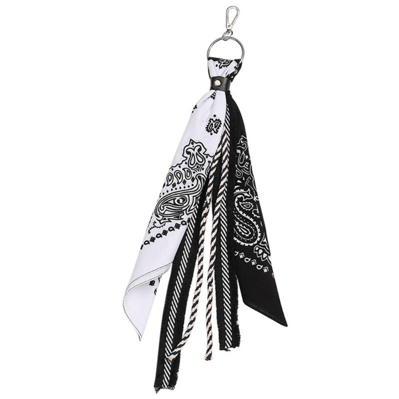 Móc khóa khăn rằn họa tiết dệt Paisley độc đáo dùng trang trí ví / quần jean đa năng