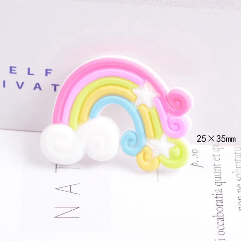 Bộ 10 Miếng Dán Pvc Hình Cầu Vồng Hoạt Hình Trang Trí Sổ Tay / Đồ Thủ Công Diy