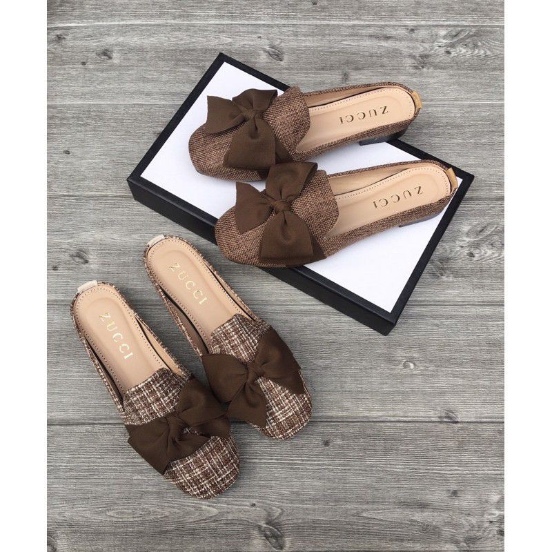 Giầy sục slipon nơ vải siêu xinh hót!!!