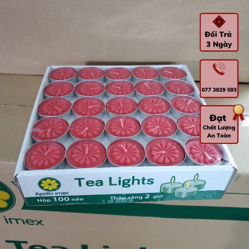 [Mẫu Mới] Hộp 100 viên Cháy 2h Nến Tealight - An toàn môi trường, Ko Khói