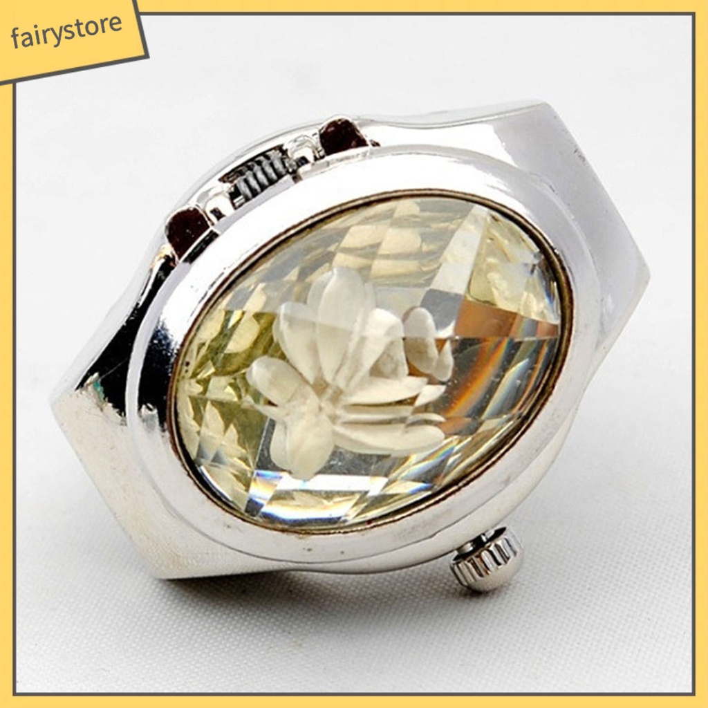 Nhẫn Đính Đá Thạch Anh Hình Oval Thời Trang Cho Nam Nữ