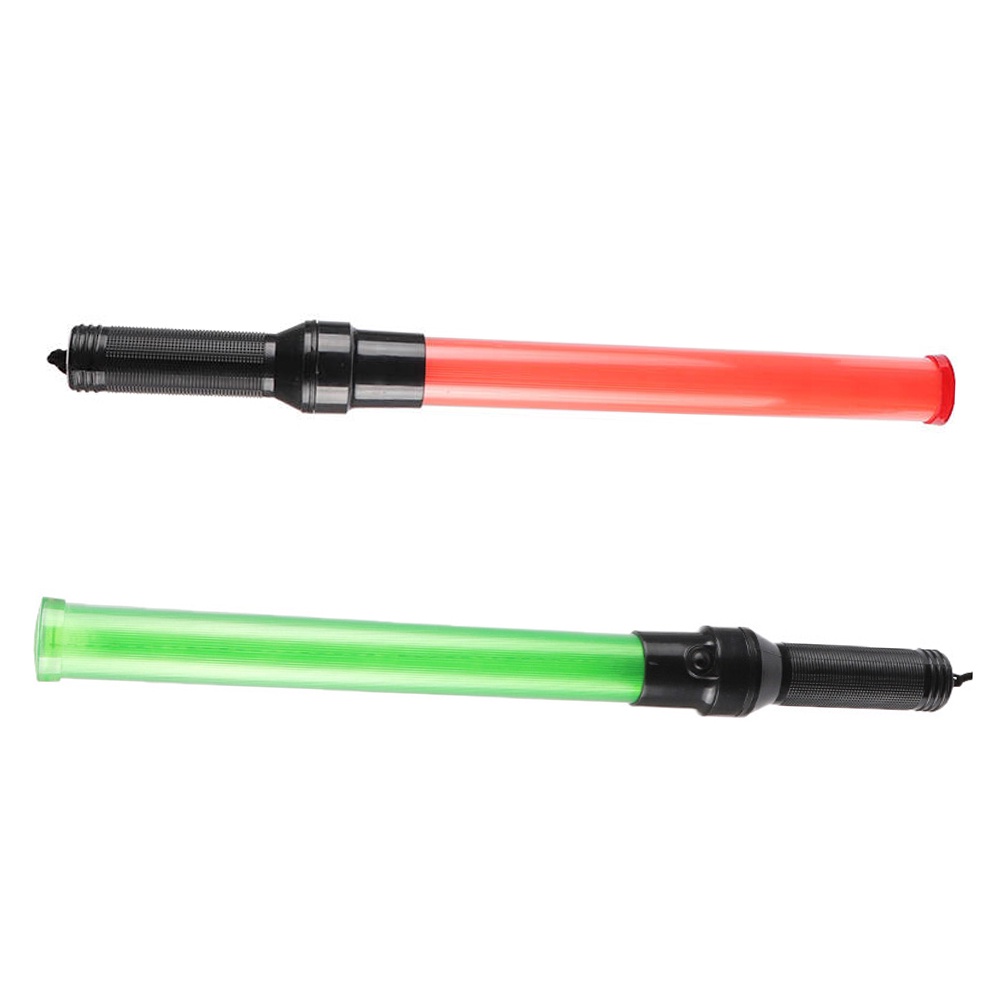 Set 2 Gậy Baton Đèn LED 54cm Ánh Sáng Xanh Lá / Đỏ Nhỏ Gọn An Toàn Cho Hoạt Động Ngoài Trời