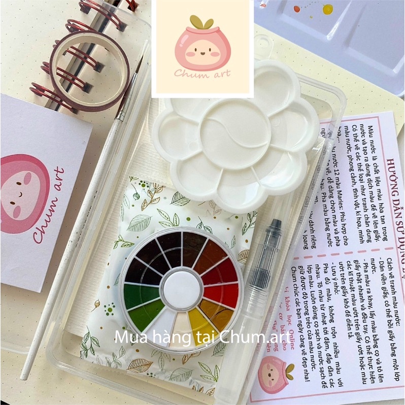Chum art Combo hoạ phẩm vẽ màu nước cho người mới tập kèm hướng dẫn vẽ