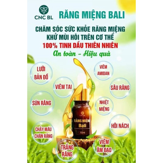 Răng miệng Bali 10ml ngừa sâu răng, trắng răng, viêm lợi, nhiệt miệng