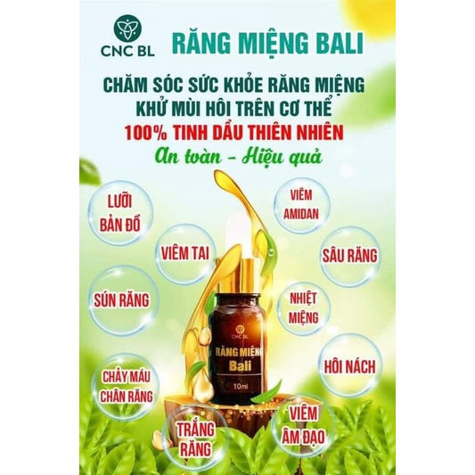 Răng miệng Bali 10ml ngừa sâu răng, trắng răng, viêm lợi, nhiệt miệng