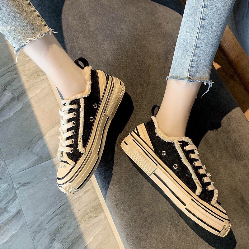Giày Sneaker Style Rách Cao 3,5-4cm HOT NHẤT 2020 [ Bản Đế Gỗ ]