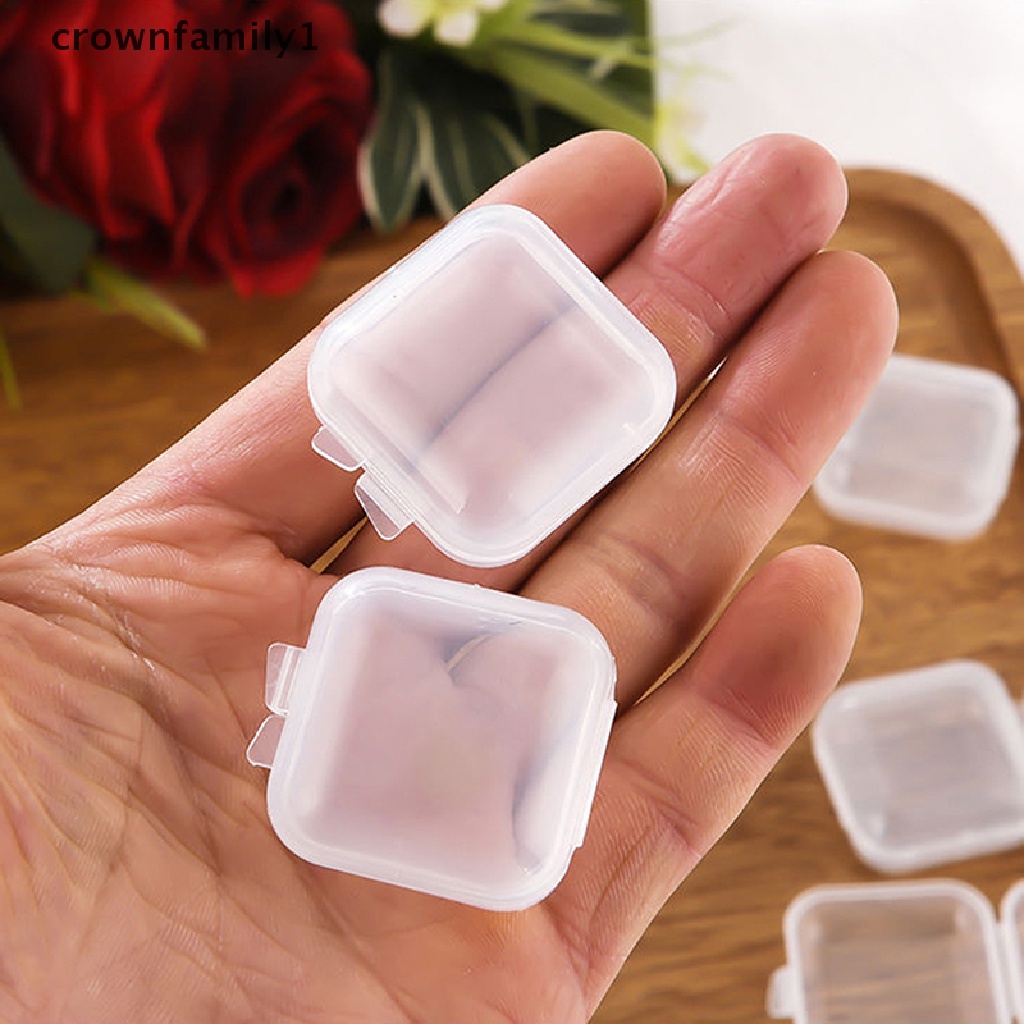 [crownfamily1] 20 Hộp Nhựa Vuông Nhỏ Trong Suốt Đựng Trang Sức