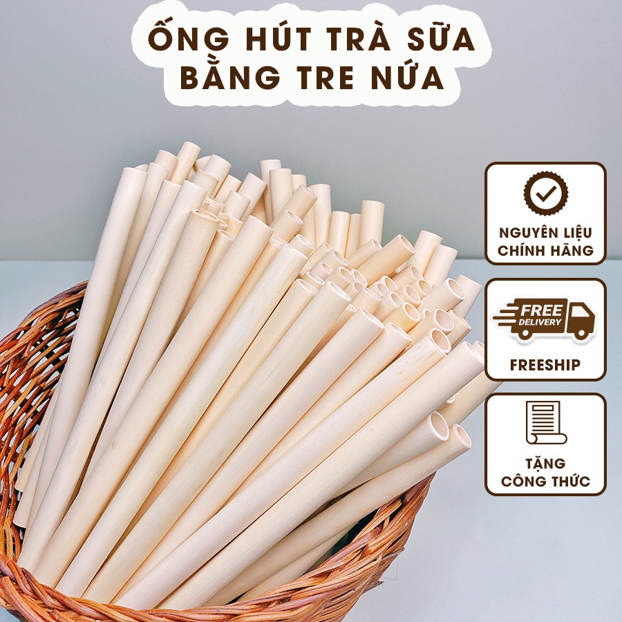 Ống hút trà sữa trân châu, làm từ tre, nứa tự nhiên, an toàn, bảo vệ môi trường - Bếp Nhà VELO