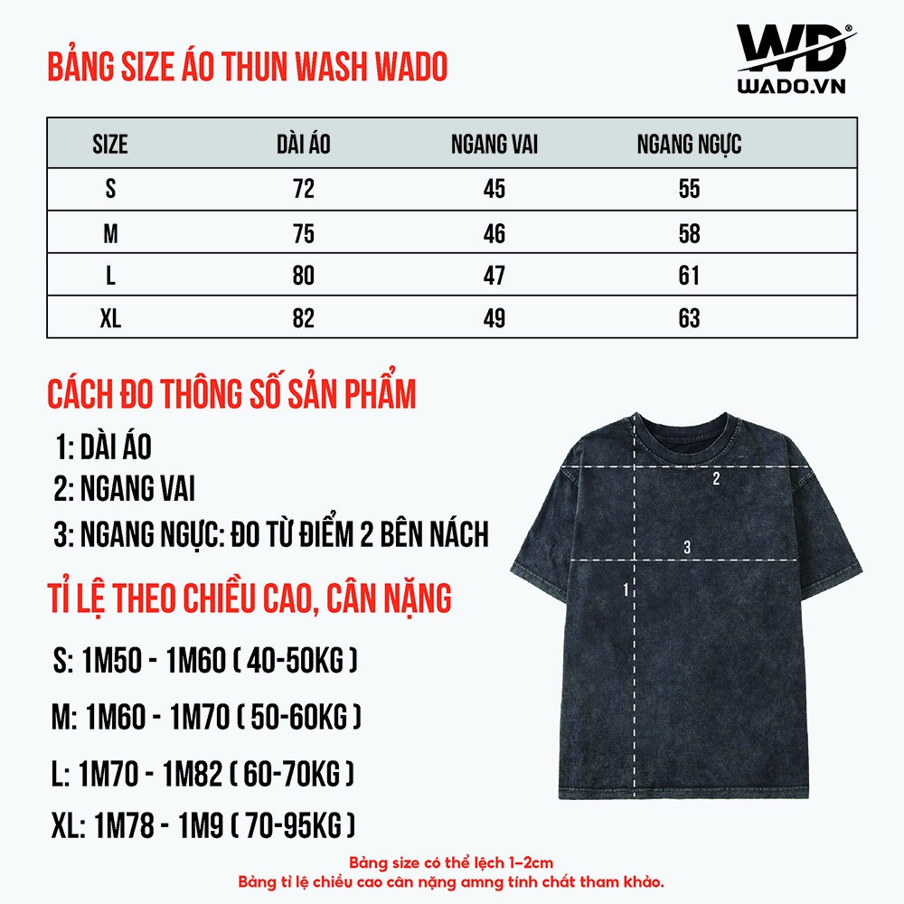 Áo thun Wash ESSENTIALS Wado tay lỡ dáng rộng unisex
