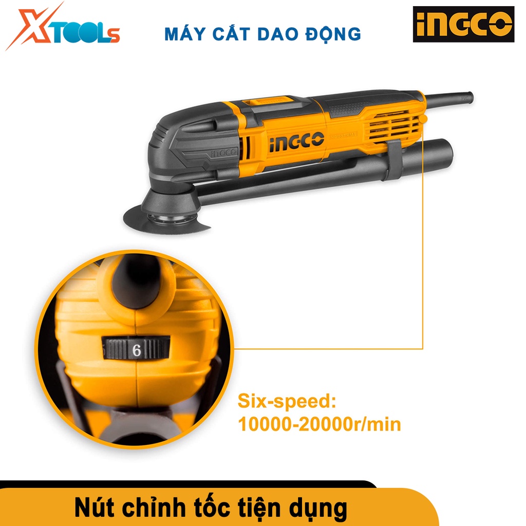 Máy cắt dao động đa năng INGCO MF3008 300W có chỉnh tốc, điện thế 220v tốc độ 10000-20000v/p [CHÍNH HÃNG][XTOOLs]