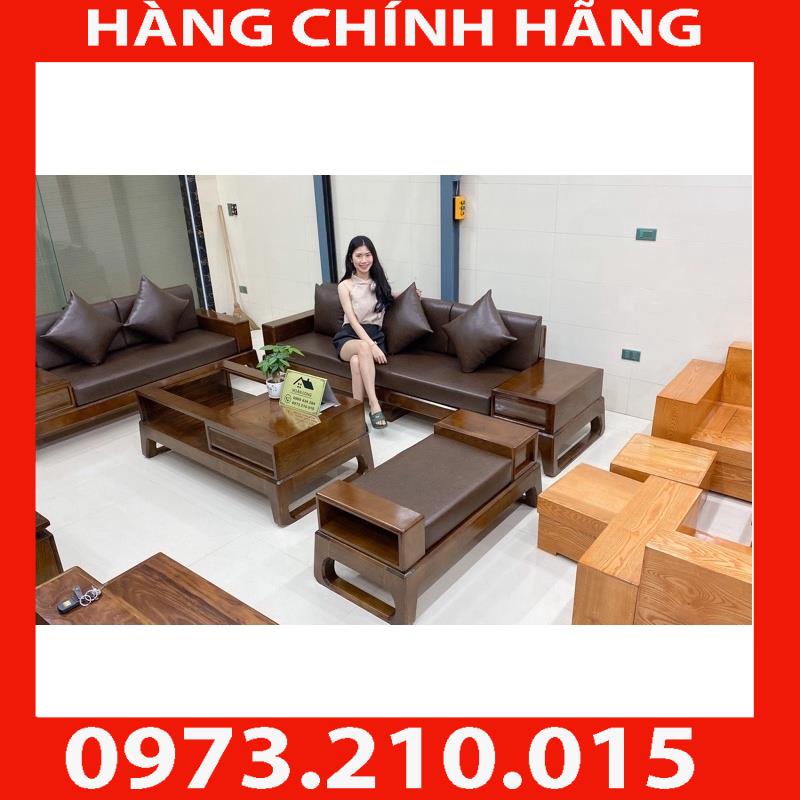 HÀNG CHÍNH HÃNG Ảnh thật sofa 2 văng gỗ sồi nga sang trọng cho phòng khách diện tích kê 3m2x2m5