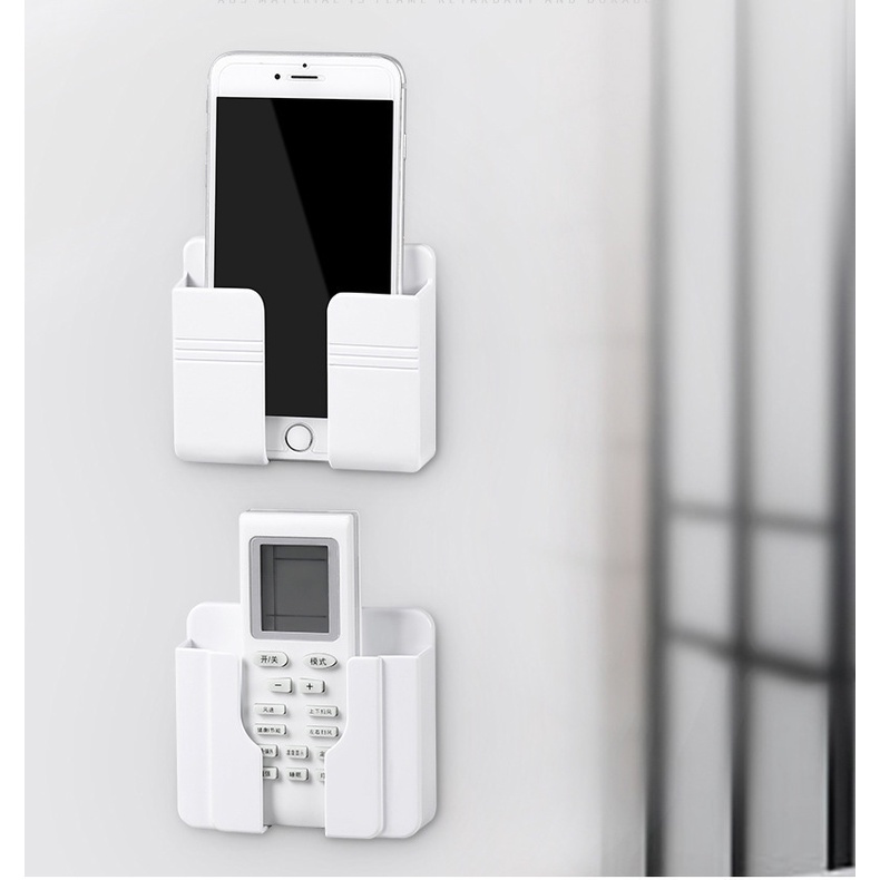Combo Kệ dán tường để remote,giá đỡ sạc điện thoại hình chữ nhật DS87 Shalla