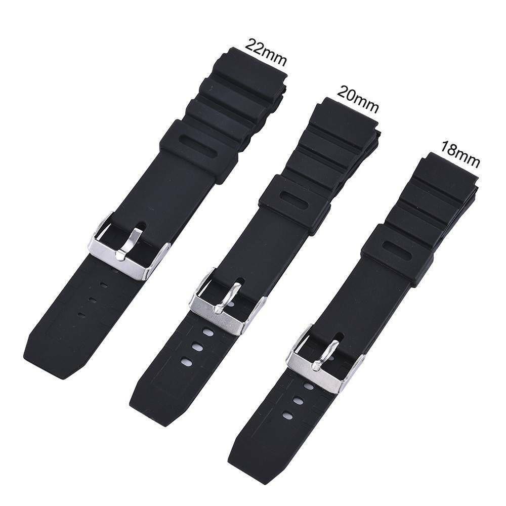 Dây Đồng Hồ Đeo Tay Thời Trang Bằng Silicone 18-22mm