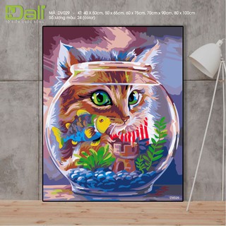 Tranh treo tường tự tô màu số hóa DALI Thú cưng DV029