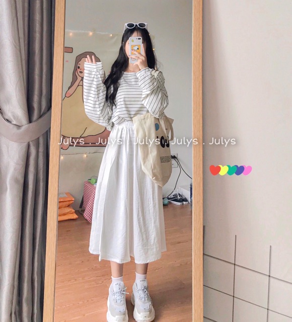 Chân váy xoè ulzzang (ảnh thật tự chụp kèm video)