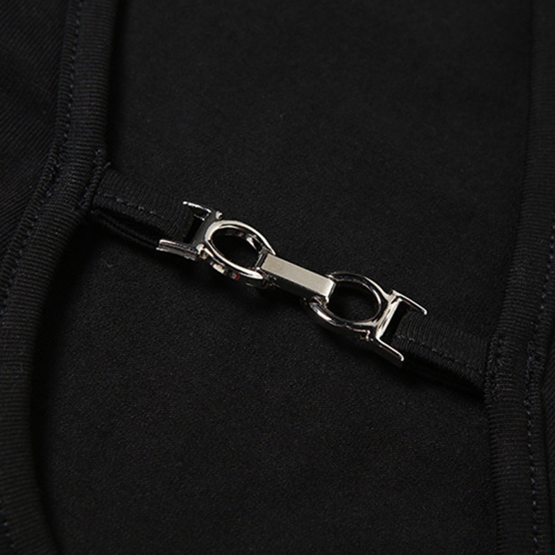 Brroa Áo Croptop Tay Dài Dáng Ôm Co Giãn Khoét Rỗng Không Đối Xứng Màu Đen Phong Cách Harajuku Quyến Rũ Cho Nữ