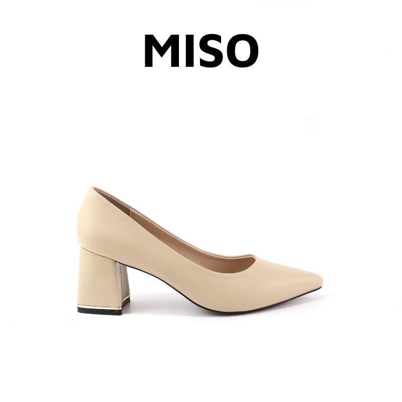Giày cao gót nữ bít mũi đơn giản gót trụ 5cm mang công sở sang trọng MISO M028