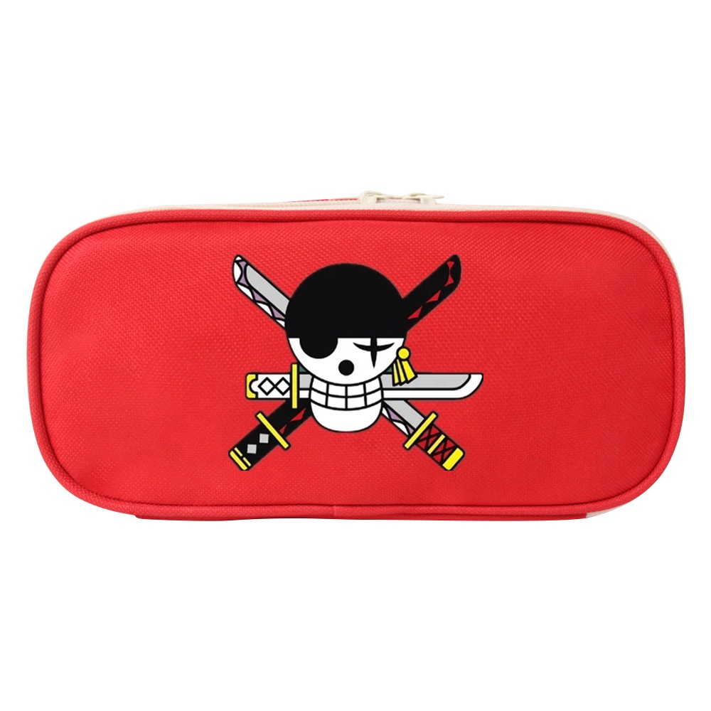 Túi Đựng Bút Vải Canvas Đa Năng Họa Tiết Hoạt Hình One Piece Luffy Zoro Anime Cho Bé
