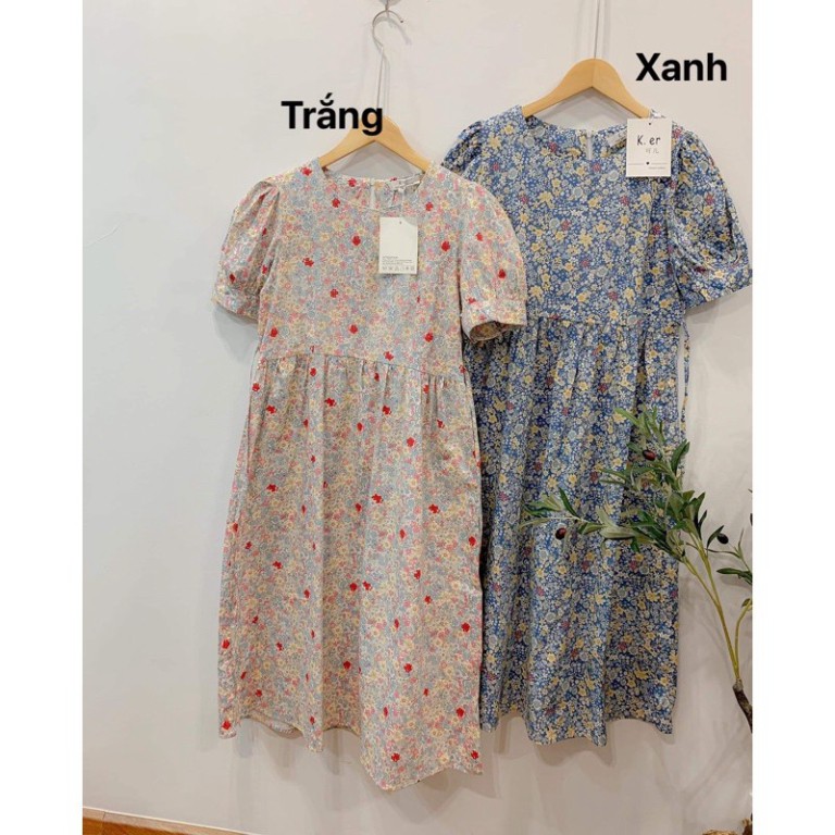 Đầm - váy babydoll thô 2 màu họa tiết hoa nhí - váy bababydoll phong cách Hàn Quốc | BigBuy360 - bigbuy360.vn