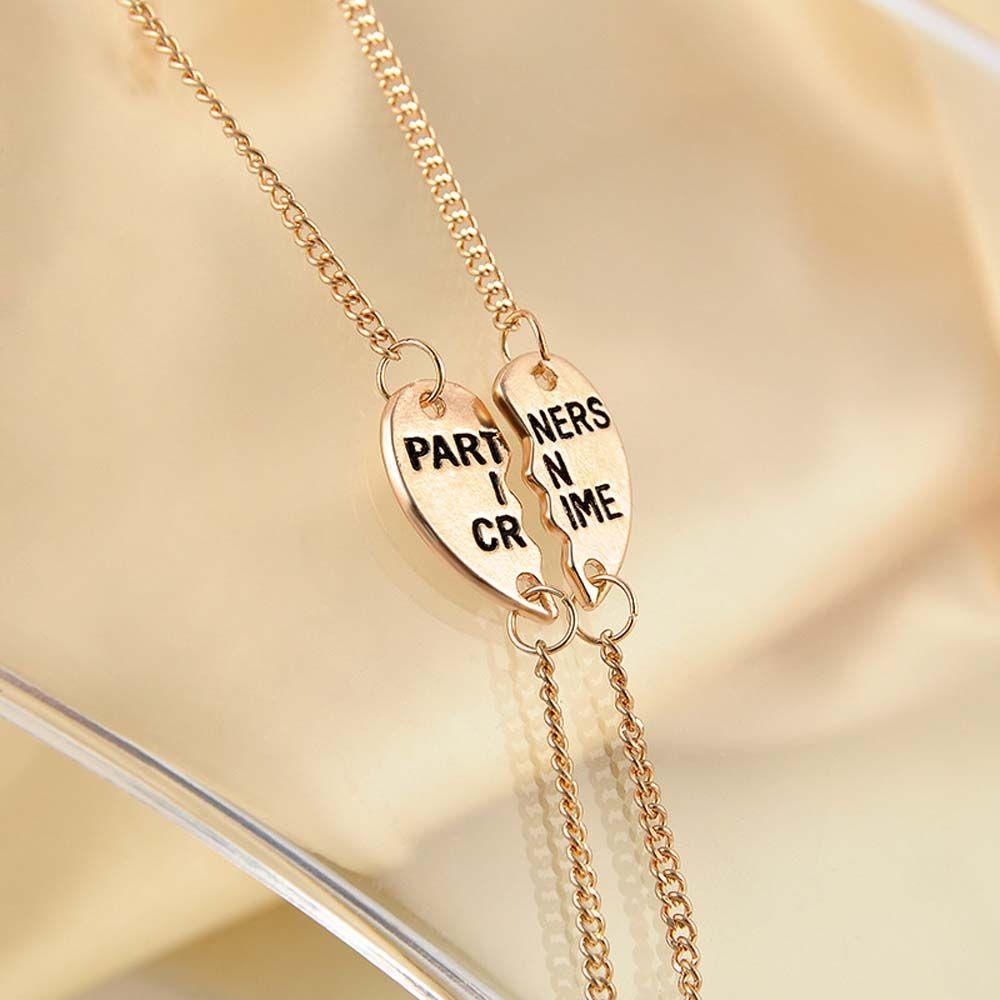 Vòng Tay Dây Xích Bằng Hợp Kim Mặt Trái Tim Khắc Chữ Best Friend Thời Trang