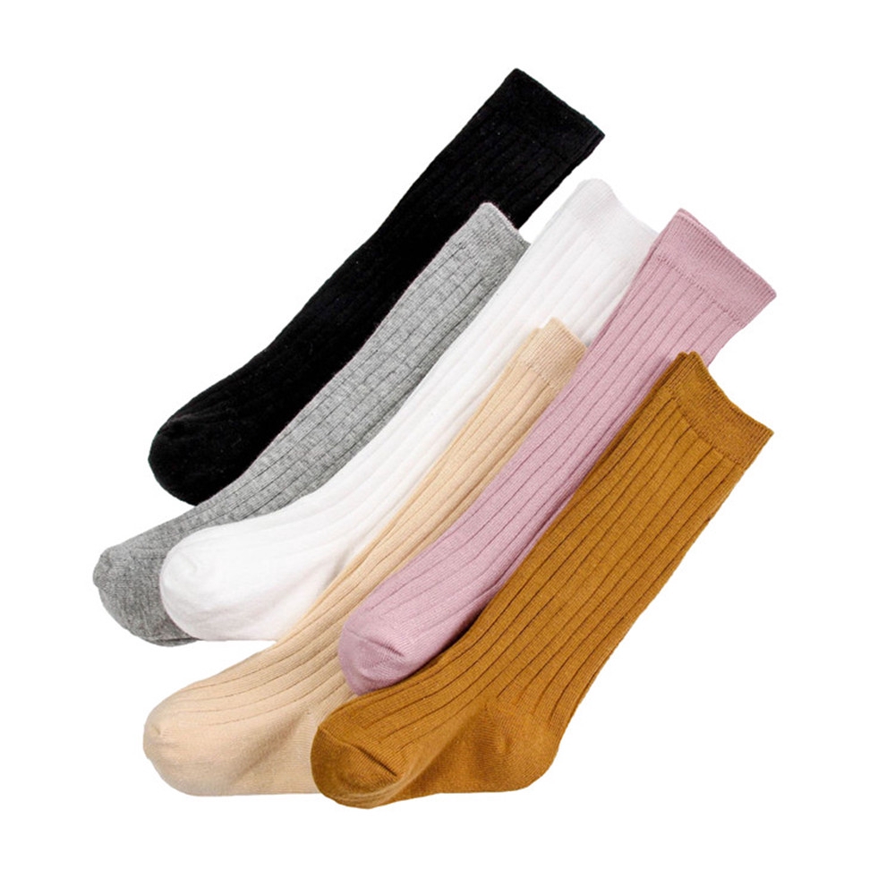 LAYOR Baby Kids Toddler Candy Colors Long Stripe Cotton Knee Socks