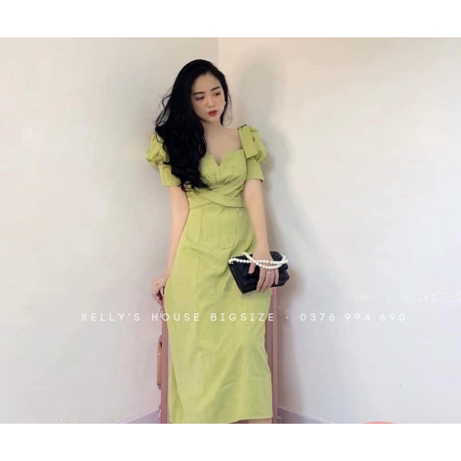 Đầm Bigsize Cổ Vuông Tay Bồng