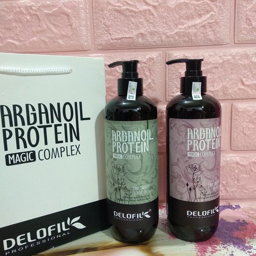 Dầu Gội Arganoil Protein Delofil Dưỡng Ẩm Phục Hồi Tóc Hư Tổn Ngăn Ngừa Gàu 800ml