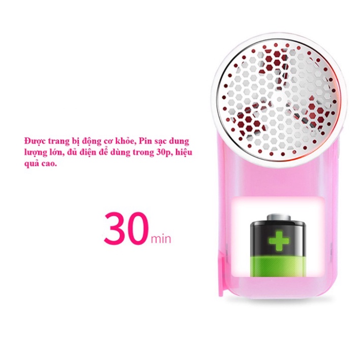 Máy cắt lông xù quần áo trang bị 3 lưỡi dao sắc bén, sạc pin tiện lợi