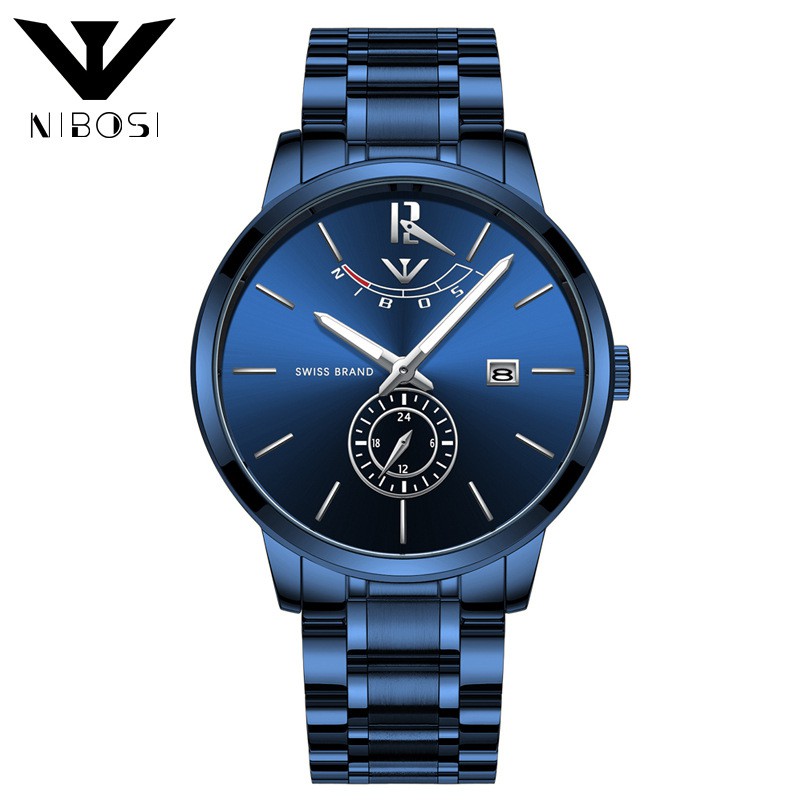 Đồng hồ nam Nibosi 2318 dây thép cao cấp