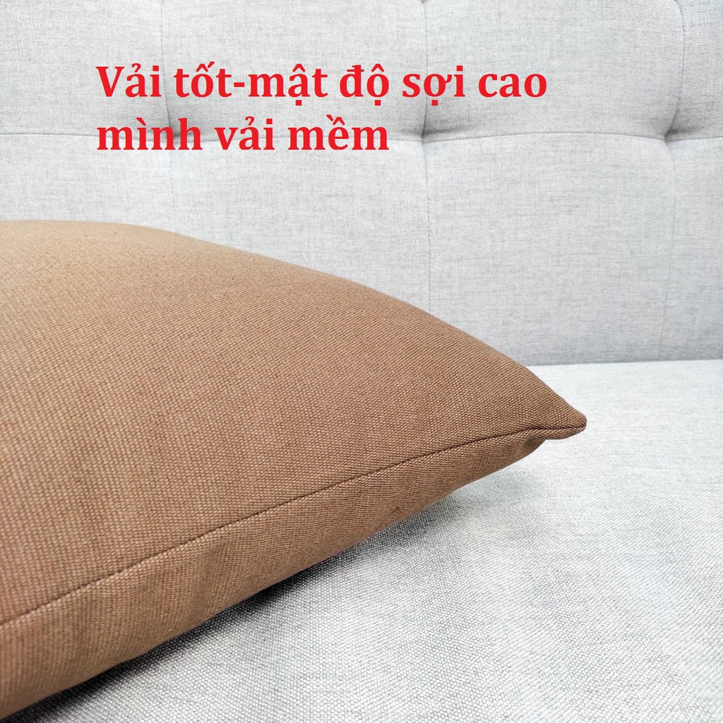 Vỏ gối tựa lưng văn phòng sofa 50x50cm màu nâu