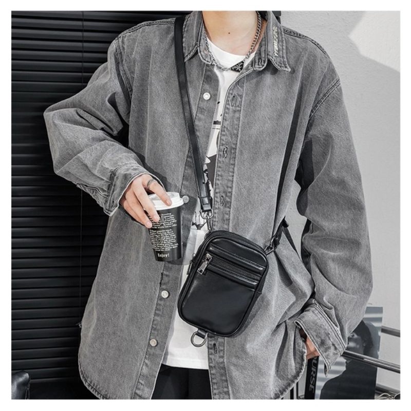 Túi đeo chéo Unisex W2P 4938 chất da Pu cao cấp chống thấm nước Ulzzang phong cách thời trang cá tính