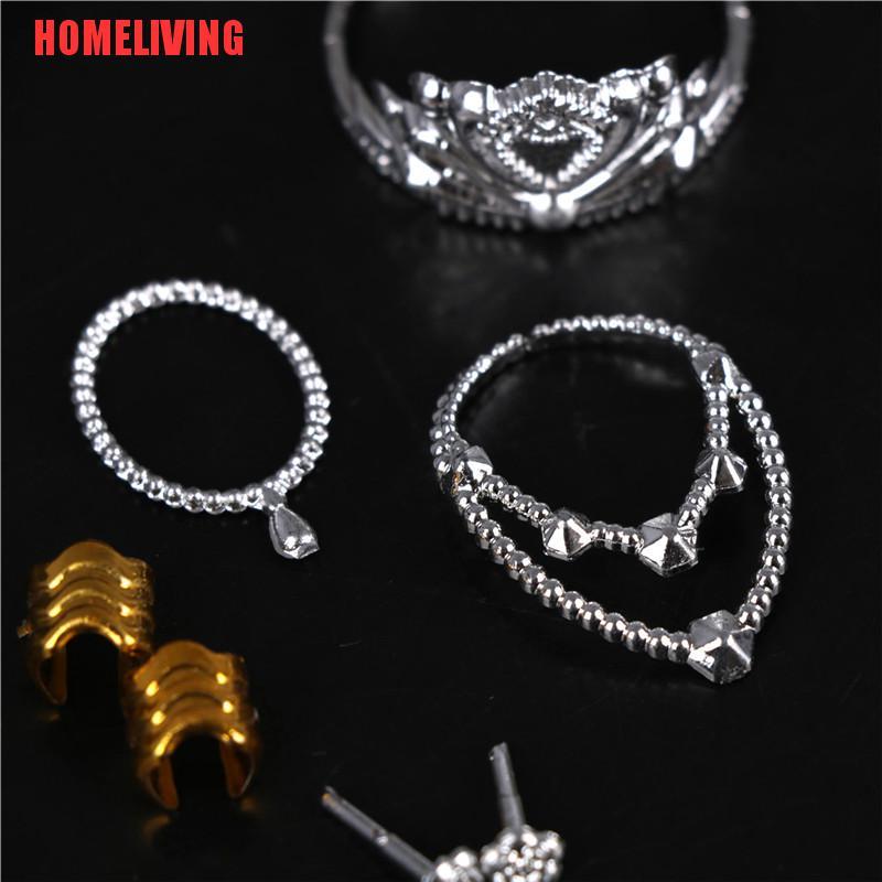 Bộ 10 Vương Miện Nhựa Màu Bạc Trang Trí Búp Bê Kích Thước 11 "