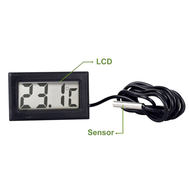 Nhiệt kế điện tử cảm biến nhiệt độ màn hình LCD 50 ° C đến + 110 ° C