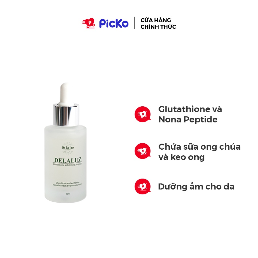 Tinh chất dưỡng trắng và làm đều màu da DELALUZ Glutathione Whitening Ampoule 30ml
