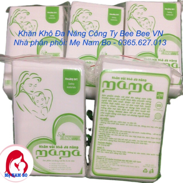 Combo 5 Gói Khăn Vải Khô Đa Năng 300 Tờ( của công ty Bee Bee VN- Số 1 Việt Nam)