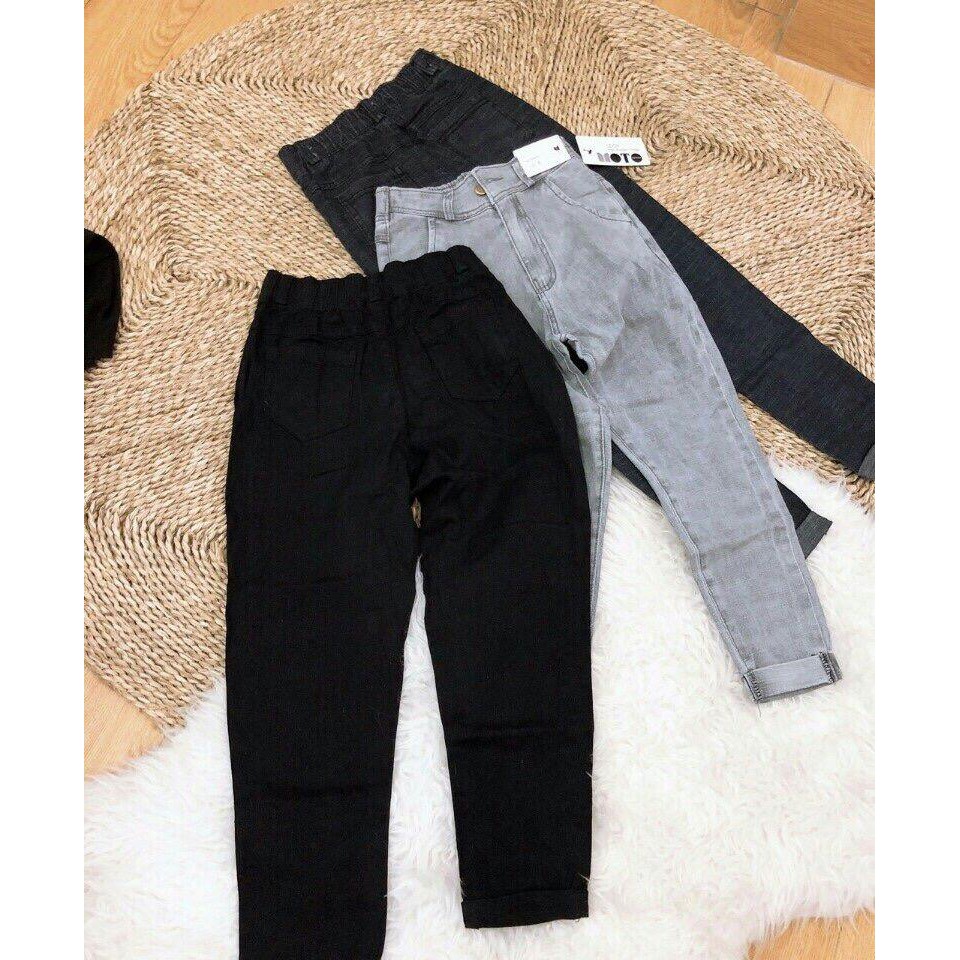 Quần Baggy Jean Nữ trơn